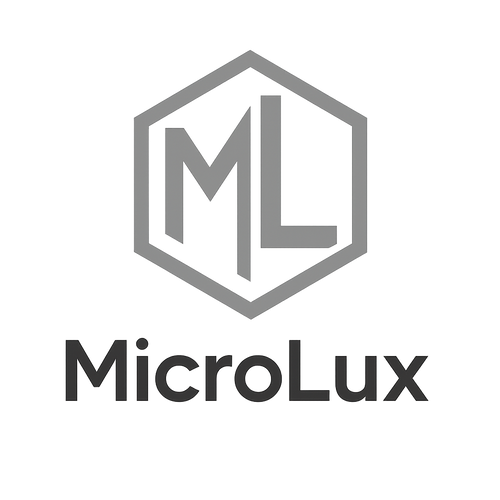 MicroLux logo with hexagonal design on a white background